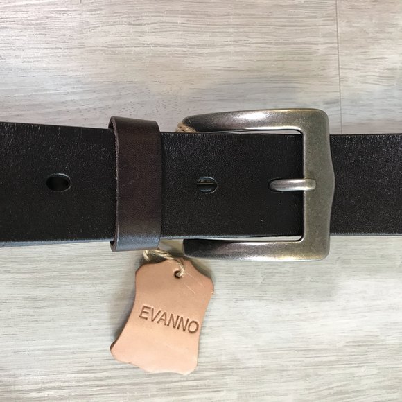 Evanno XXXL Dark Brown Genuine Leather Belt leather measures 49.5" - Picture 1 of 4